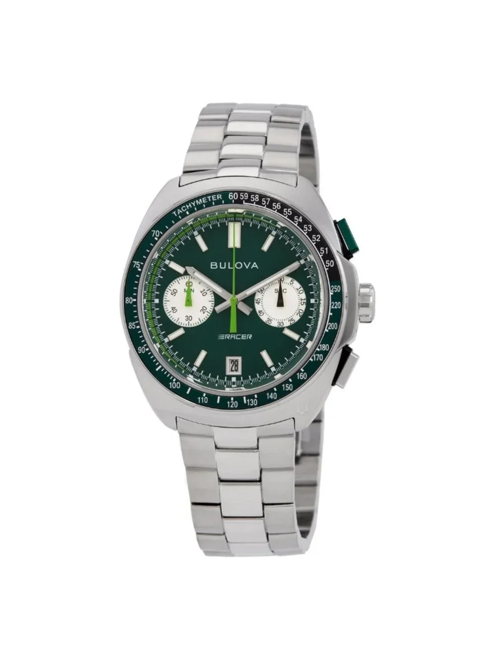 NWT Bulova Racer Chronograph Quartz Green Dial Men's Watch
